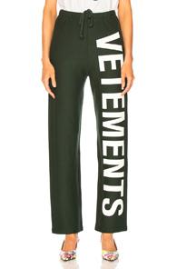 Vetements Logo Sweatpants In Green
