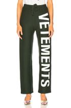 Vetements Logo Sweatpants In Green