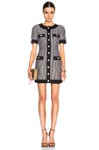Pierre Balmain Button Front Mini Dress In Black,pink