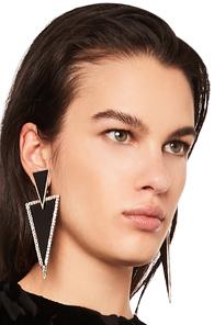 Saint Laurent Triangle Drop Earrings In Black
