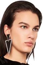 Saint Laurent Triangle Drop Earrings In Black
