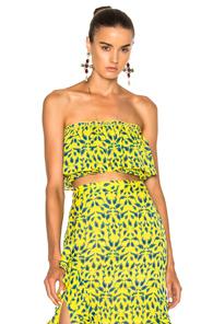 Tanya Taylor Gina Top In Abstract,blue,yellow