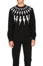 Neil Barrett Thunderbolt Fair Isle Sweatshirt In Black
