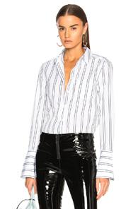 Equipment Huntley Top In Blue,stripes,white