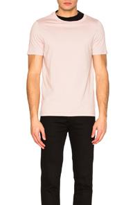 Maison Margiela Cotton Jersey Contrast Tee In Pink