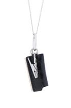 Alexander Wang Lightercase Charm Chain Necklace In Black,animal Print