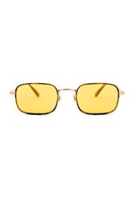 Garrett Leight Steiner 47 In Animal Print,yellow