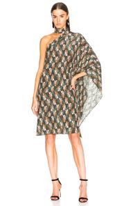 Adriana Degreas Cavalgade Caftan In Animal Print,green