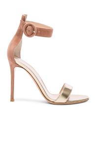 Gianvito Rossi Leather & Suede Portofino Heels In Metallics,neutrals