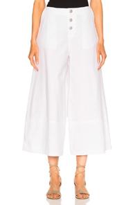 See By Chloe Wide Leg Crop Trouser In White