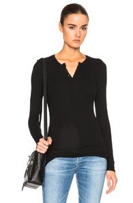 Atm Anthony Thomas Melillo Rib Henley Tee In Black