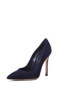 Gianvito Rossi Suede Denim Pump In Blue