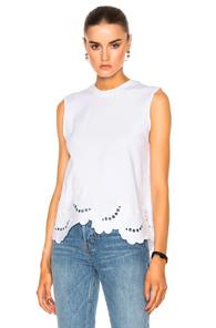Victoria Victoria Beckham Delft Embroidered Sl Tee In White