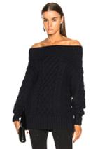 Self-portrait Oversized Cable Knit Sweater In Blue
