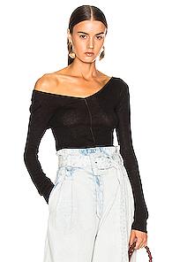 Lemaire V Neck Second Skin Top In Black