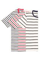 Maison Margiela Cotton Jersey Tee Shirt Pack In White,stripes