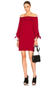 Tibi Off The Shoulder Dress In Red