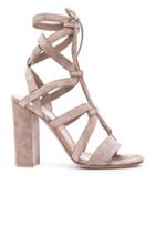 Gianvito Rossi Suede Lace Up Heels In Neutrals