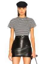 Amo Tie Tee In Black,stripes,white