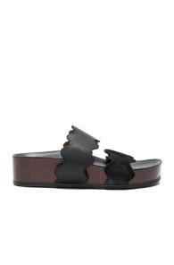 Chloe Lauren Leather & Suede Slides In Black