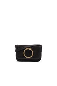 Saint Laurent Eddie Snake Bag In Black