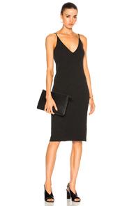 Ryan Roche V Neck Tank Short Dress In Gray