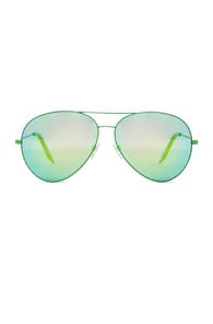 Victoria Beckham Classic Aviator In Green