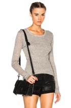James Perse Doubled Cashmere Crew Sweater In Gray