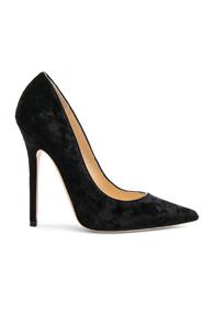 Jimmy Choo Crushed Velvet Anouk Heels In Black