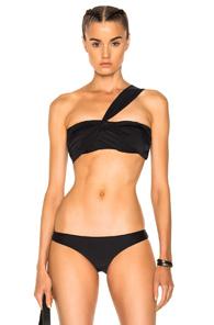 Baja East Wrap Bandeau Bikini Top In Black