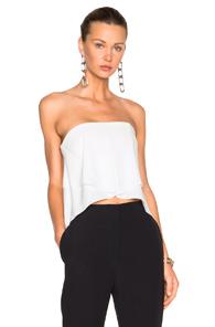 Nicholas Front Drape Bustier Top In White
