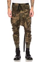 Unravel Parachute Cargo Pants In Abstract,green