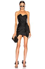 Alexandre Vauthier Strapless Wrap Mini Dress In Black