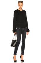 Unravel Terry Oversize Sleeve Raglan Sweatshirt In Black