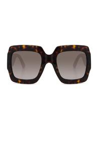 Gucci Pop Glitter Sunglasses In Brown,animal Print
