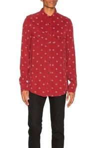 Amiri Western Paisley Shirt In Red,floral