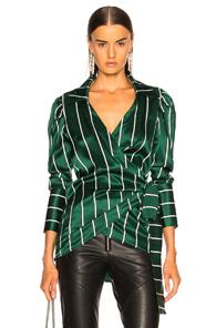 Maggie Marilyn Wrap It Up Shirt In Green,stripes