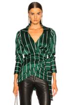 Maggie Marilyn Wrap It Up Shirt In Green,stripes