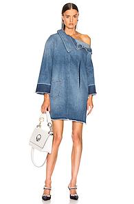 Monse Side Placket Dress In Denim Light