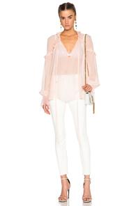 Roberto Cavalli Georgette Blouse In Pink