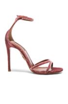 Aquazzura Velvet Purist Sandal Heels In Pink