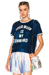 Ashish Your Wish Is My Command T-shirt In Blue,white