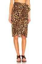 We Are Leone Wrap Skirt In Animal Print,brown