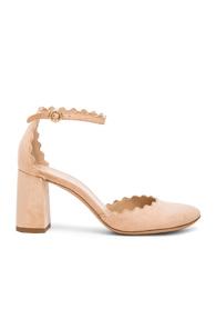 Chloe Suede Lauren Ballerina Pumps In Neutrals