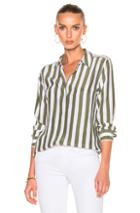 Equipment Essential Top In Green,stripes,white