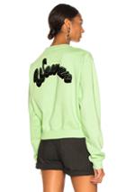 Off-white Run 4 The Roses Crop Sweatshirt In Green