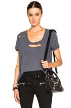 Unravel Basic Distressed Tee In Blue