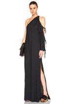Rosetta Getty Crepe Sable One Sleeve Cutout Gown In Black