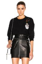 Saint Laurent Badge Mohair Pullover In Black