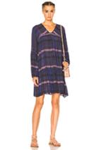 Apiece Apart Idina Wabi Dress In Blue,checkered & Plaid